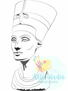 Rainha Nefertiti para colorir Arte Egípcia para colorir