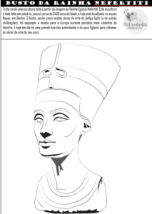 Busto da rainha egípcia Nefertiti para colorir