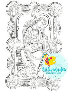 São João Evangelista para colorir pintura Românica para colorir São João Evangelista do Evangeliário do Abade Wedricus para colorir Wedric para colorir Arte Medieval para colorir