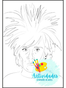 Andy Warhol para colorir Andy Warhol de peruca arrepiada para colorir Andy Warhol with fright wig para colorir Andy Warhol with fright wig for coloring
