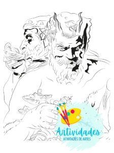 Dois Sátiros para colorir Peter Paul Rubens para colorir Pedro Paulo Rubens para colorir Dois sátiros de Peter Paul Rubens para colorir Dois sátiros de Pedro Paulo Rubens para colorir